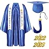 2023 Year Preschool and Kindergarten Graduation Gown Cap Tassel Set with 2023 Charm Printed Stole for Kid Grad Gift