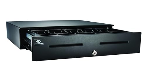 APG JB320-BL1820-C Cajón para impresora de efectivo frontal pintado resistente con interfaz MultiPRO 320, 24V, 18.8" x 4.2" x 20", negro