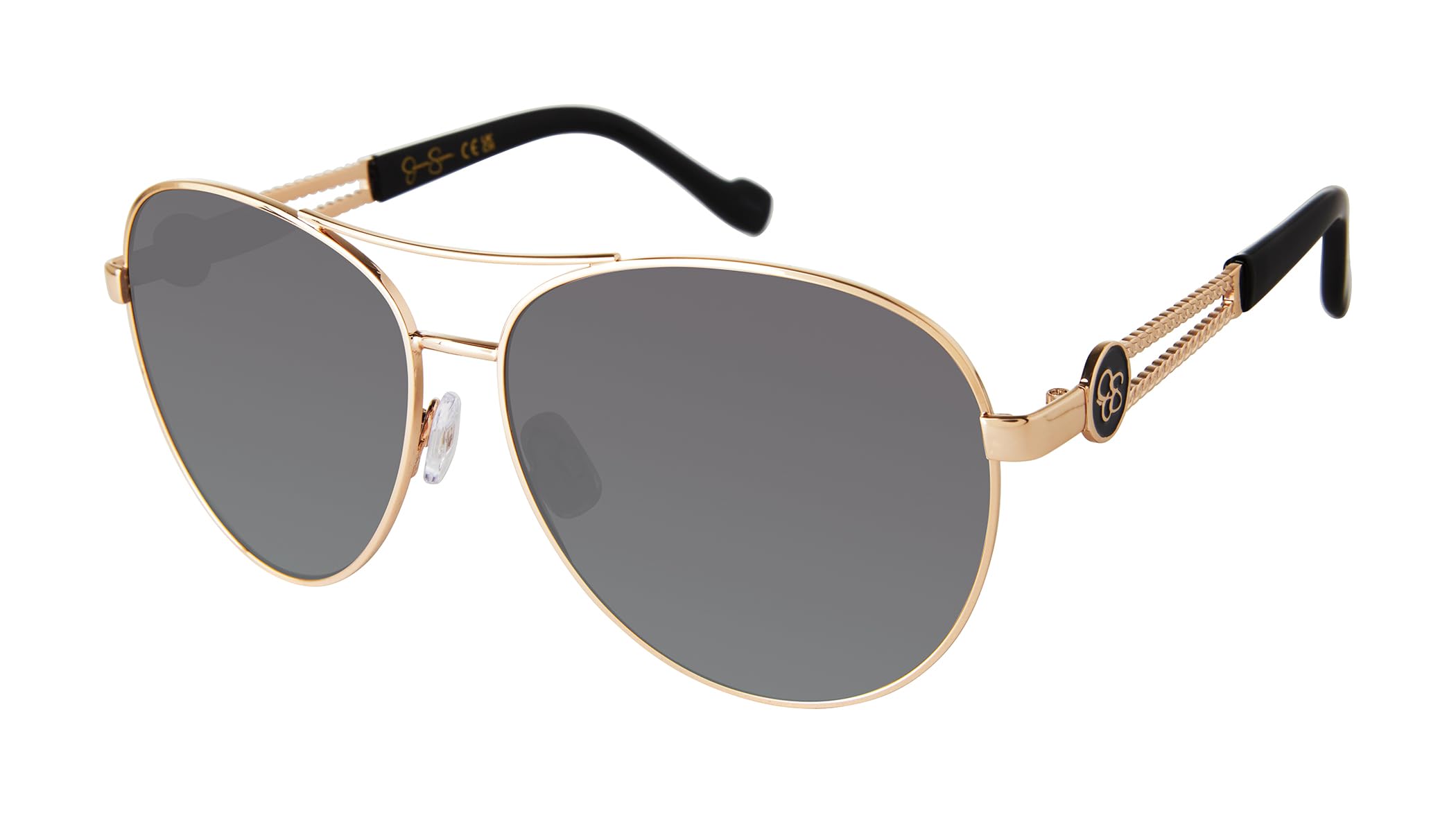 Jessica Simpson J6219 - Gafas de sol de aviador de metal para mujer con protección UV400. Regalos glamurosos para ella, 61 mm