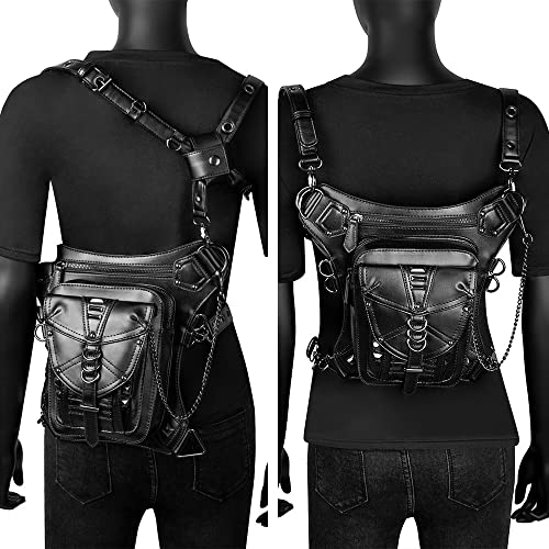 Bolso de pierna con cadena y triple ajuste manos libres 2
