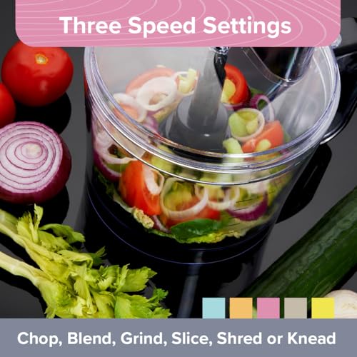 Quest 6-in-1 Food Processor - Chop, Blend, Slice, Shred, Grind & Knead - 2 Litre Bowl, 3 Speeds + Pulse, All Accessories Included, Dishwasher Safe - Image 4