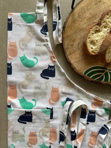 Image of Oak & Lily 100% Cotton Kitchen Apron | Fully washable with large front pocket | European quality | Made for Indian sizes