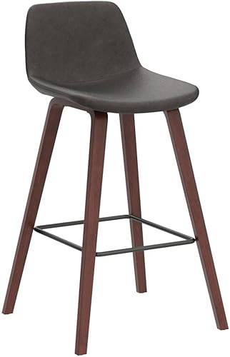 Miniatura 4 de SIMPLIHOME Addy Mid Century - Taburete moderno de 26 pulgadas (juego de 2) en piel sintética vegana marrón envejecida, para comedor y cocina