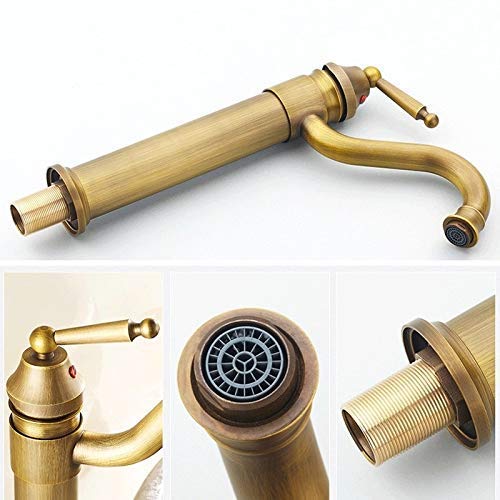 Robinet mitigeur d'évier, robinets de lavabo à trou unique et mitigeur chaud froid argenté - 3