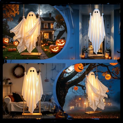 40% off Large Outdoor Halloween Decorations 5FT Swing Hanging Ghost for Porch - image 6