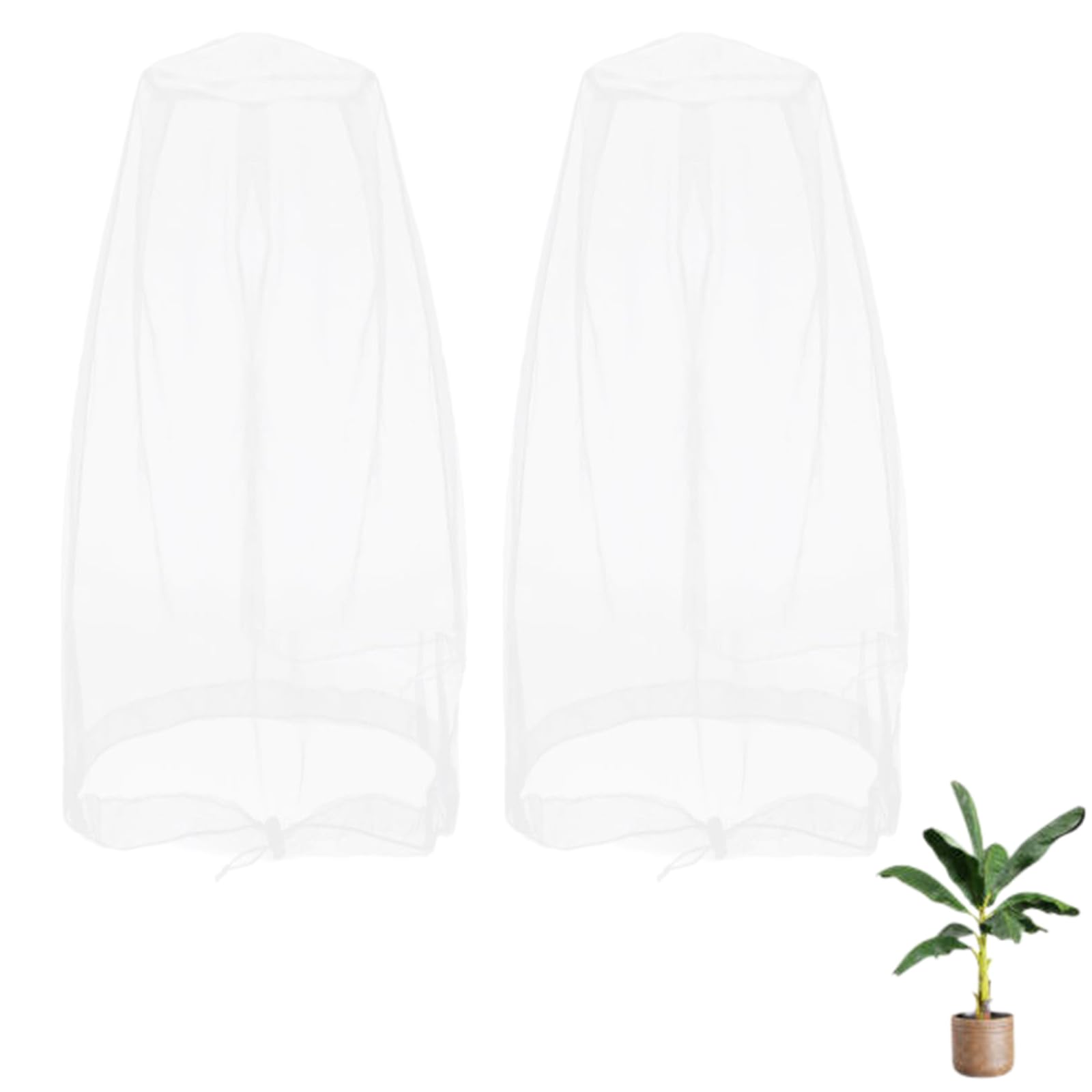 ApexPine 2 Pcs 46x46cm Drawstring Plant Pot Insect Net Covers