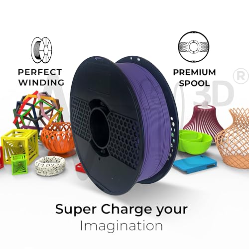 Image of NFIL3D 1KG Net Turbo Finish PLA+ Purple 3D Printer Filament | Filaments for 3D Printer| 1.75mm| Accuracy + /- 0.015mm | 1000g 3D Filament, 250g Spool, 350g Packaging Weight (Total Weight 1.6KG)