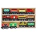 Kurtzy Tren de Madera Magnético con Caja de Almacenaje (Pack de 12) Locomotoras Educativas para Chicos y Chicas 3 + Años – Set Tren Madera Compatible con la Mayoría de Las Marcas de Vías de Tren