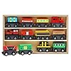 Kurtzy Houten Magnetische Trein Speelgoed Set met Opslag Doos (12 Pak) – Educatieve Locomotief voor Jongens & Meisjes 3+ jaar – Trein Voertuig Auto’s Compatibel met de Meeste Merk Trein Banen