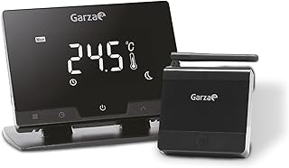 Garza - Wireless Wifi Smart Thermostat für Kessel und Heizung, programmierbar, Touchscreen, Wifi 2.4GHz, Fernsteuerung per App und Alexa/Google Voice, Farbe Schwarz