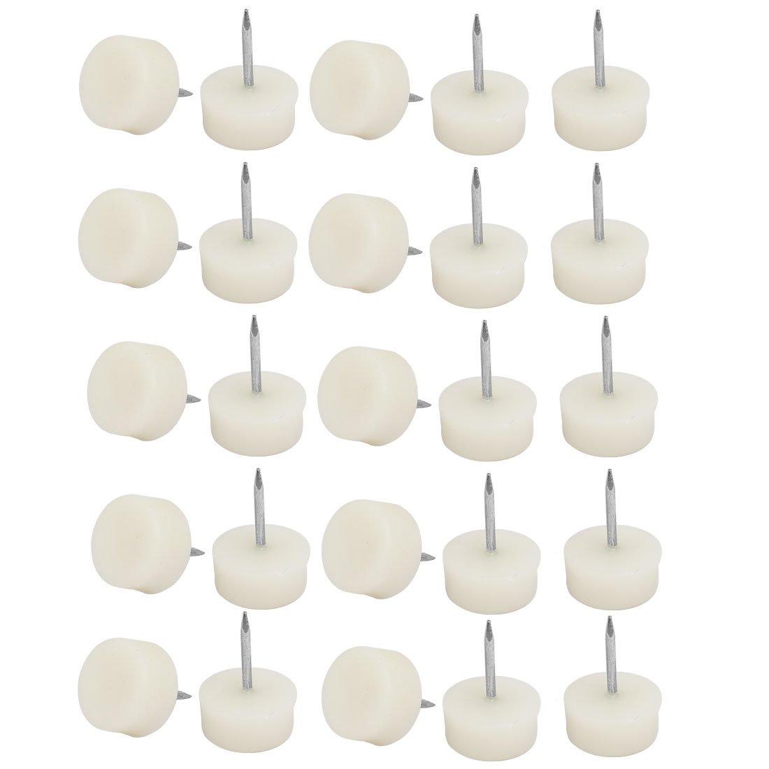 uxcell Furniture Legs Feet 22mm Dia Plastic Nail-on Slider Tack Glides Protector 20pcs
