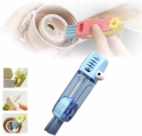 Miniatura 9 de Juego de cepillo de limpieza de grietas multifuncional 3 en 1 - Limpiador portátil de tapa de taza para espacios estrechos de biberones de bebé E,3