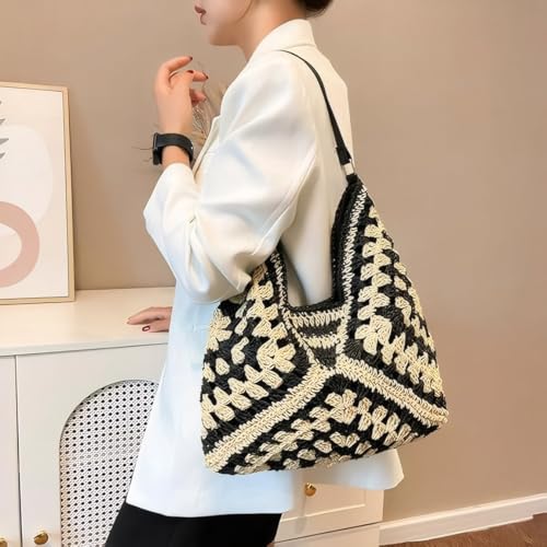 Bolso Hobo de Paja tejido para mujer miniatura 2