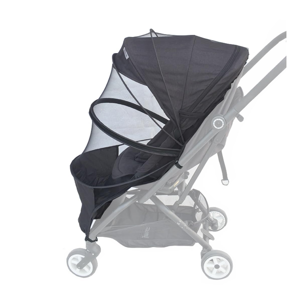 Moustiquaire pour Poussette Babyzen Yoyo 2/Yoya, Protection Anti-Insectes avec Poche pour Pieds, Noir