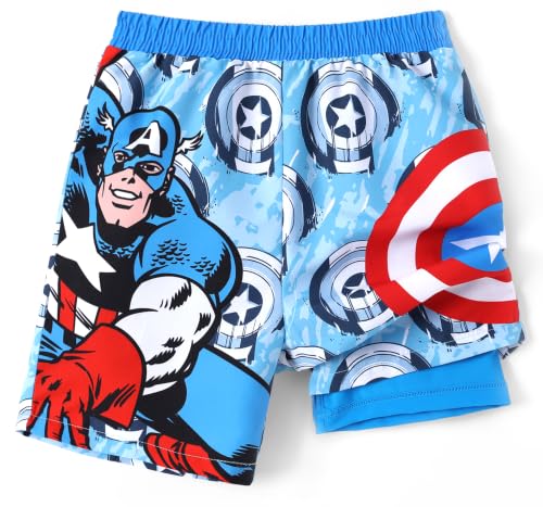 Image of Disney Stitch Spiderman Star Wars Cars Toy Story Mickey Boy Swim Trunks UPF50+Swim Shorts Compression Liner & Quick-Dry 6M-9Y