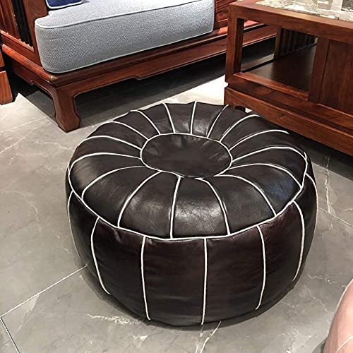 EliteBloom Pouf Cover, Moroccan Footstool Comfort Cushion Pouffe Unstuffed Round