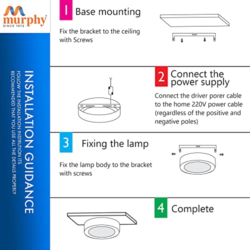 Image of Murphy Surface Mount Panel Slim Round 9-Watt LED Light (Cool White) - Pack of 4