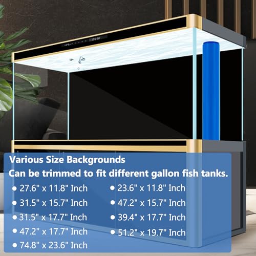 image for XCNO Aquarium Background Static Cling Black Fish Tank Background Wallp