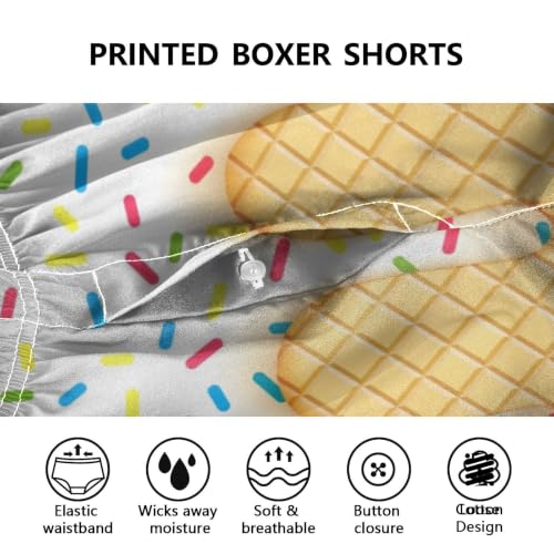 Image of Men's Boxer Shorts Cotton Loose Underwear with Button Fly