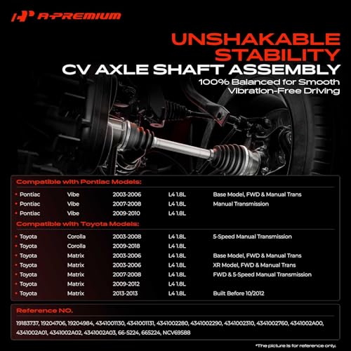 Image of A-Premium Front Right Passenger Side CV Axle Shaft Assembly