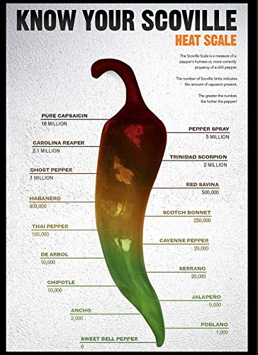 Scoville Heat Scale Metal Sign beer pub bar man cave retro plaque vintage shed (A4 (200x280mm) Approx)