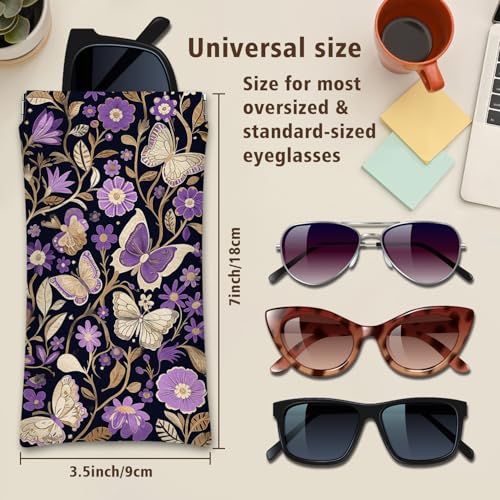 Image of Eyeglasses Sunglasses Case PU Soft Squeeze Top Glasses Pouch for Women Men,Animal Pattern Portable Anti Scratch