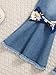 Doresbebe 3-4T Toddler Girl Jeans Clothes Kid Fall Winter Outfit Long Rufffle Sleeves Floral Shirts Top Ripped Denim Pants with Bow 4 Years Old Fashion Outfits 2Pcs Blue