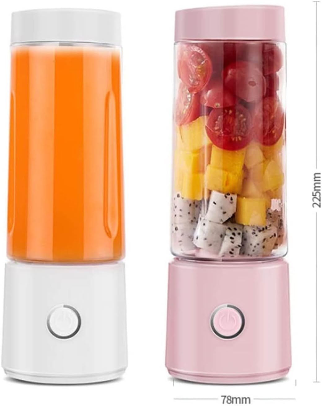Mini Portable Juicer Orange USB Electric Mixer Fruit Smoothie Blender for Machine Personal Food Processor Maker Juice Extractor (Color : White) (White)