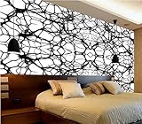 XLMING Grand Peintre Mural Avec Papier Peint Mural De Fond De Ligne Noire Dynamique De Mode Minimaliste Scandinave-150cm×105cm