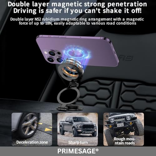 Image of PRIMESAGE Magnetic Phone Holder Phone Holder Mobile Holder for Car Dashboard Car Phone Holder Magnetic Phone Holder Magnetic Mobile Holder | 360 Rotation