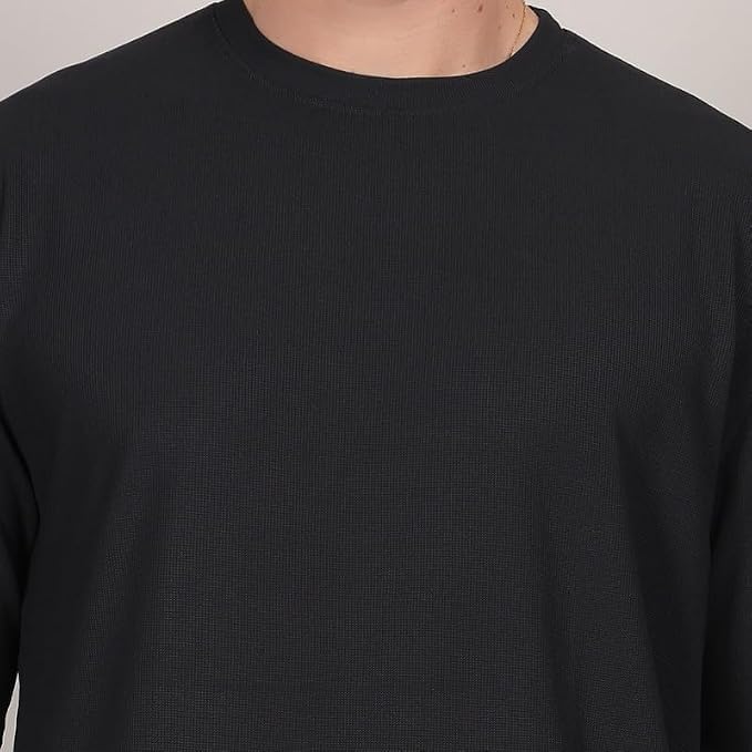 Image of Solid Self Design Oversized Tshirt for Men | Oversize T-Shirts for Men | Men Drop Shoulder Tshirts | Bagy Fit Men Tshirt