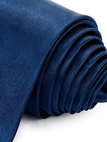Gravata Tradicional Luxo Homens Slim Fit. (Azul Marinho)