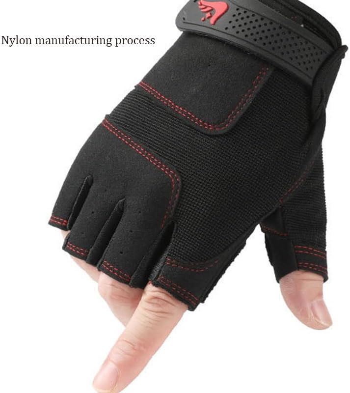 Fitness Half Finger Nylon Gloves Ride Bike Anti-Slip Wear-Resistant Training Sports