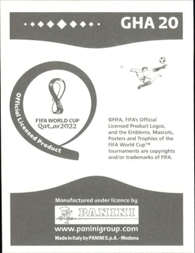 Miniatura 2 de 2022 Panini World Cup Qatar Sticker #GHA20 Kamaldeen Sulemana Group H Ghana Mini Sticker Trading Card