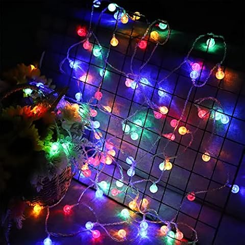 Solar String Lights 36FT 60 LED Crystal Globe Lights with 8 Modes, Solar Powered Waterproof Fairy Lights for Outdoor Garden, Party, Christmas, Wedding, Multicolour Cover