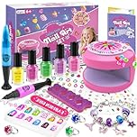 LemonDream Kids Nail Art Kit for Girls, Gifts for Girl Nail Varnish Set, Girls Toys Age for 6-12,Presents Girl Nail Varnish Set with Charm Bracelet Making Kits for Birthday Christmas Party