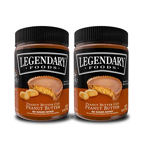 Legendary Foods Peanut Butter | Keto Diet Friendly, Low Carb, No Sugar Added, Vegan | Peanut Butter Cup (16oz Jar, Pack of 2)