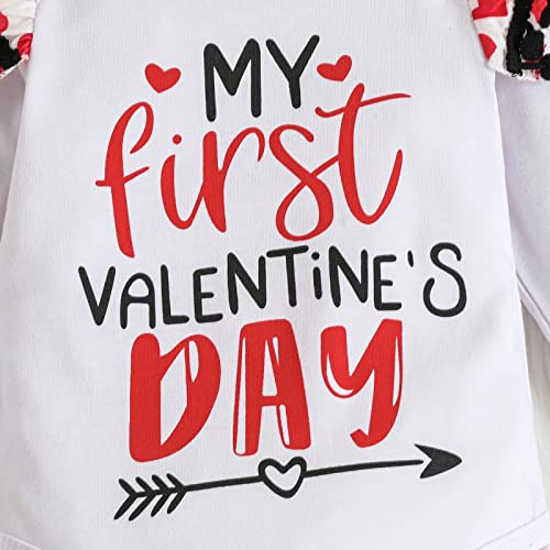 Focutebb My First Valentine's Day Outfit For Infant Baby Girl Valentine Outfits Newborn Baby Girls Clothes My First Valentine Love Heart Suspenders Skirt Set 6-9 Months 80Cm #TOP7