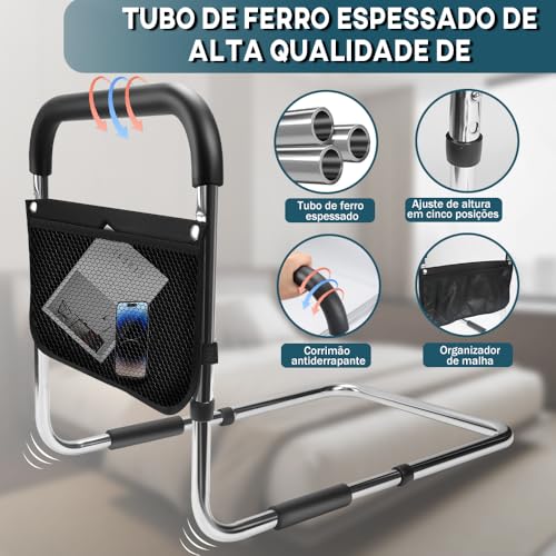 Grade de Protecao para Cama, Barra de Apoio Stand Up, Grade para Cama, Corrimão em Pé, Trilhos da Ca