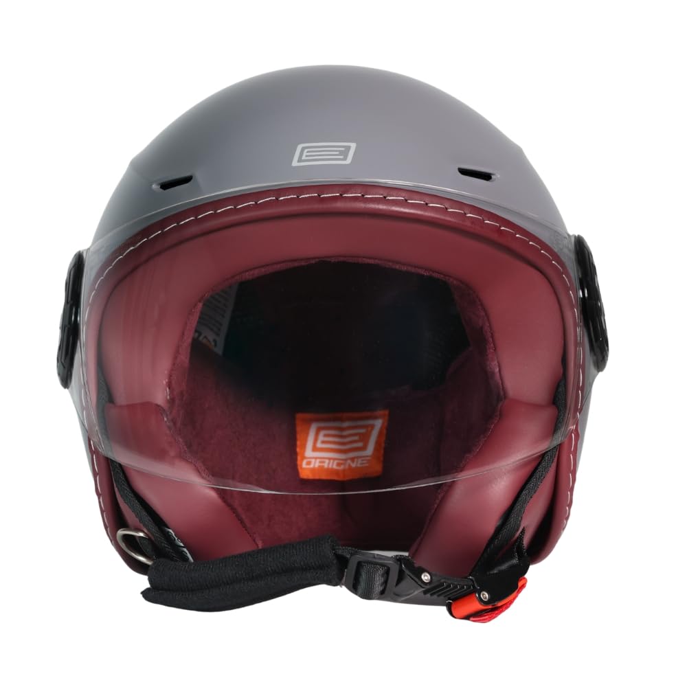 ORIGINE Casco Moto Jet Omologato ECE 22.06, Casco Scooter Urbano Leggero e Compatto con Visiera Trasparente Lunga - 3