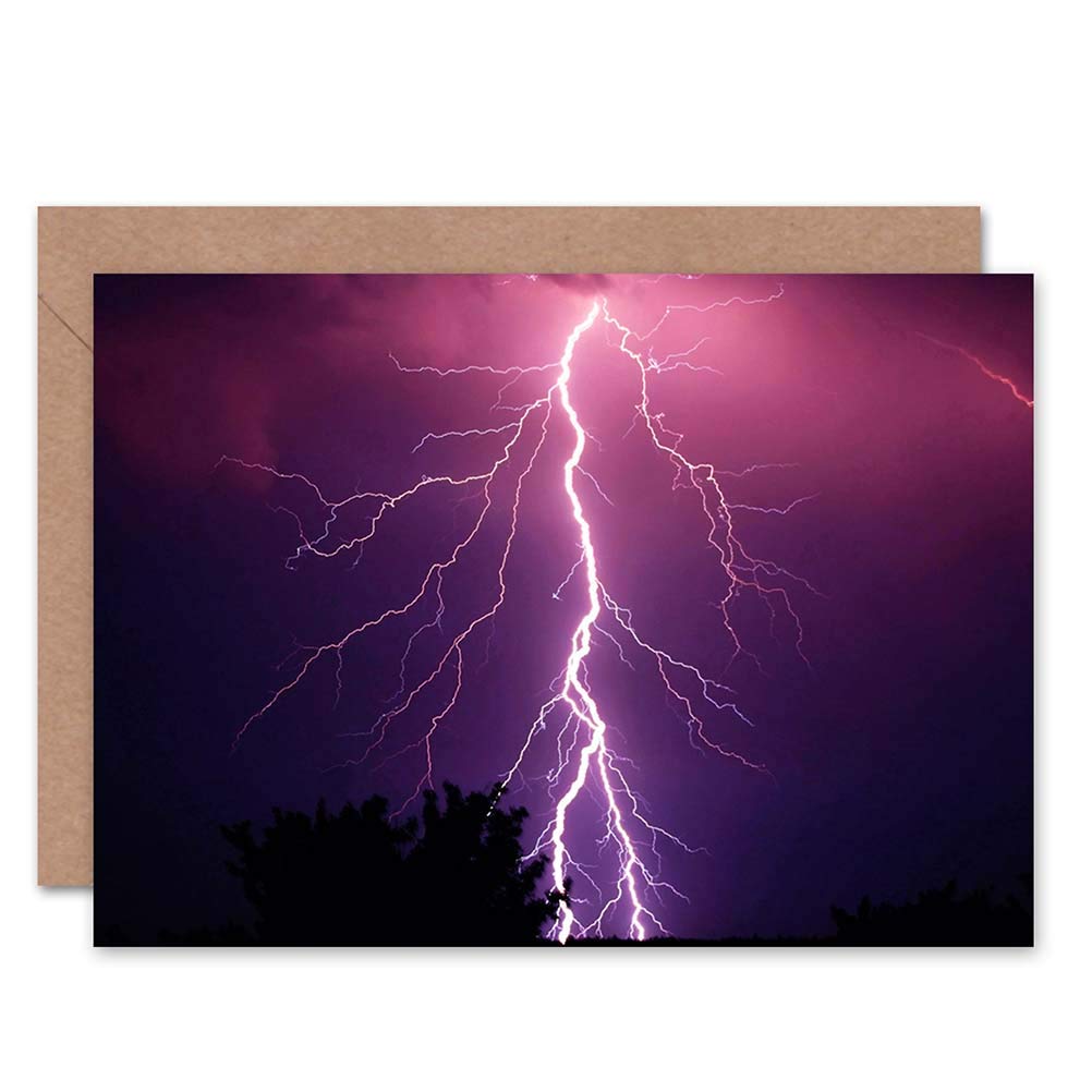 Wee Blue Coo GREETINGS CARD BIRTHDAY GIFT PHOTO LIGHTNING WEATHER SKY DRAMATIC