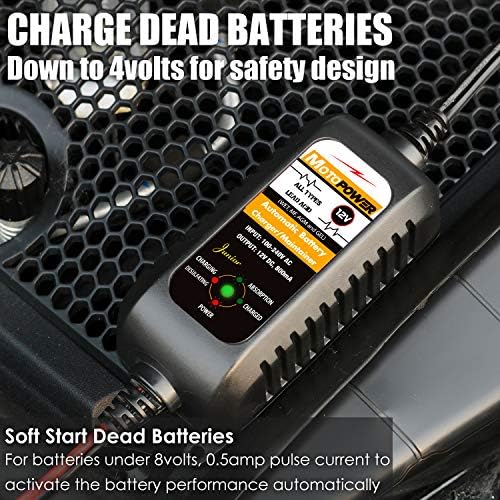 MOTOPOWER MP00205A 12V 800mA Fully Automatic Battery Charger/Maintainer - 1