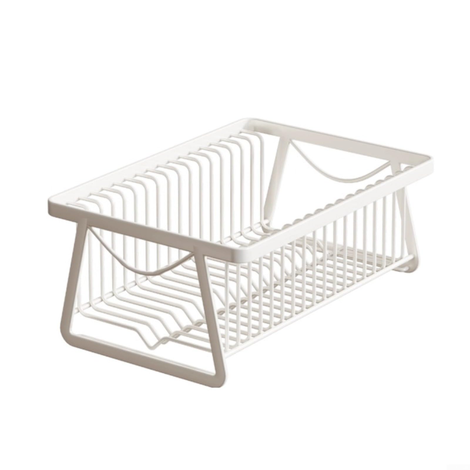 Égouttoir à vaisselle en fer blanc avec plateau, égouttoir antirouille pour assiettes et ustensiles, organiseur de rangement robuste, 33,5 x 23 x 14 cm