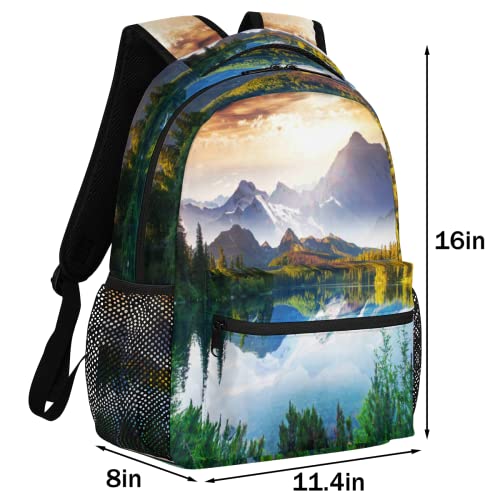 Nature Forest Tree Backpack, Waterfalls Landscape Backpack Casual Travel Laptop Daypack Bags Shoulder Bag2