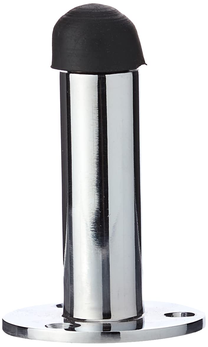 Merriway® BH01664 63mm (2.1/2 inch) Projecting Wall Mounted Pillar Door Stop - Chrome Plated