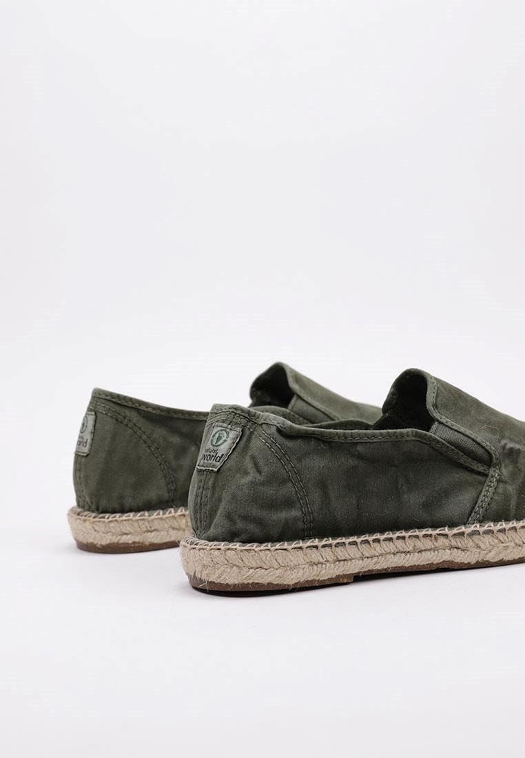Natural World Espadrillas Vegan Uomo Verdi Cotone Bio Plantare Estraibile Scarpe vegane 44