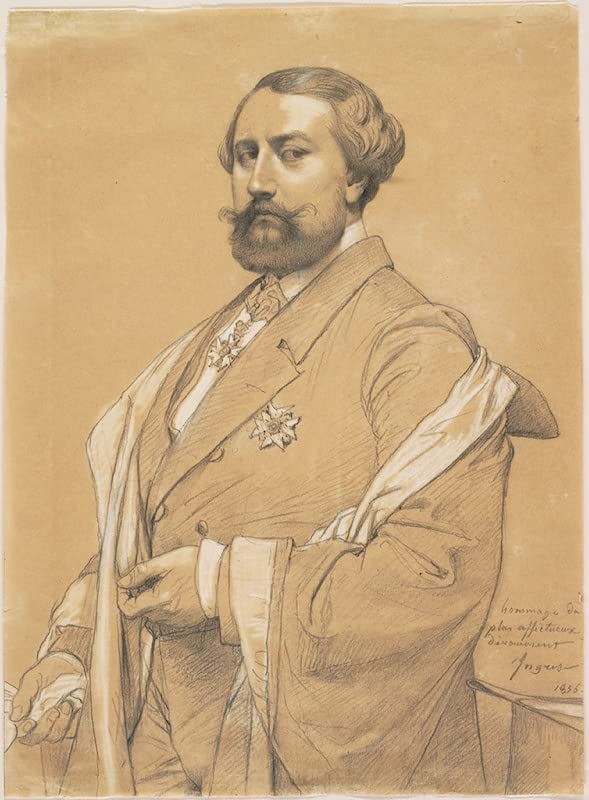 Tableau Ingres Portrait du Comte de Nieuwerkerke impression sur toile salon 60x90cm