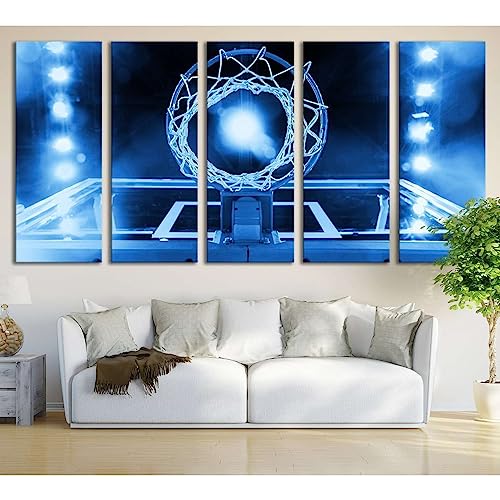 Lienzo de baloncesto №634 en formato grande de 180 x 90 cm listo para colgar en pared 1
