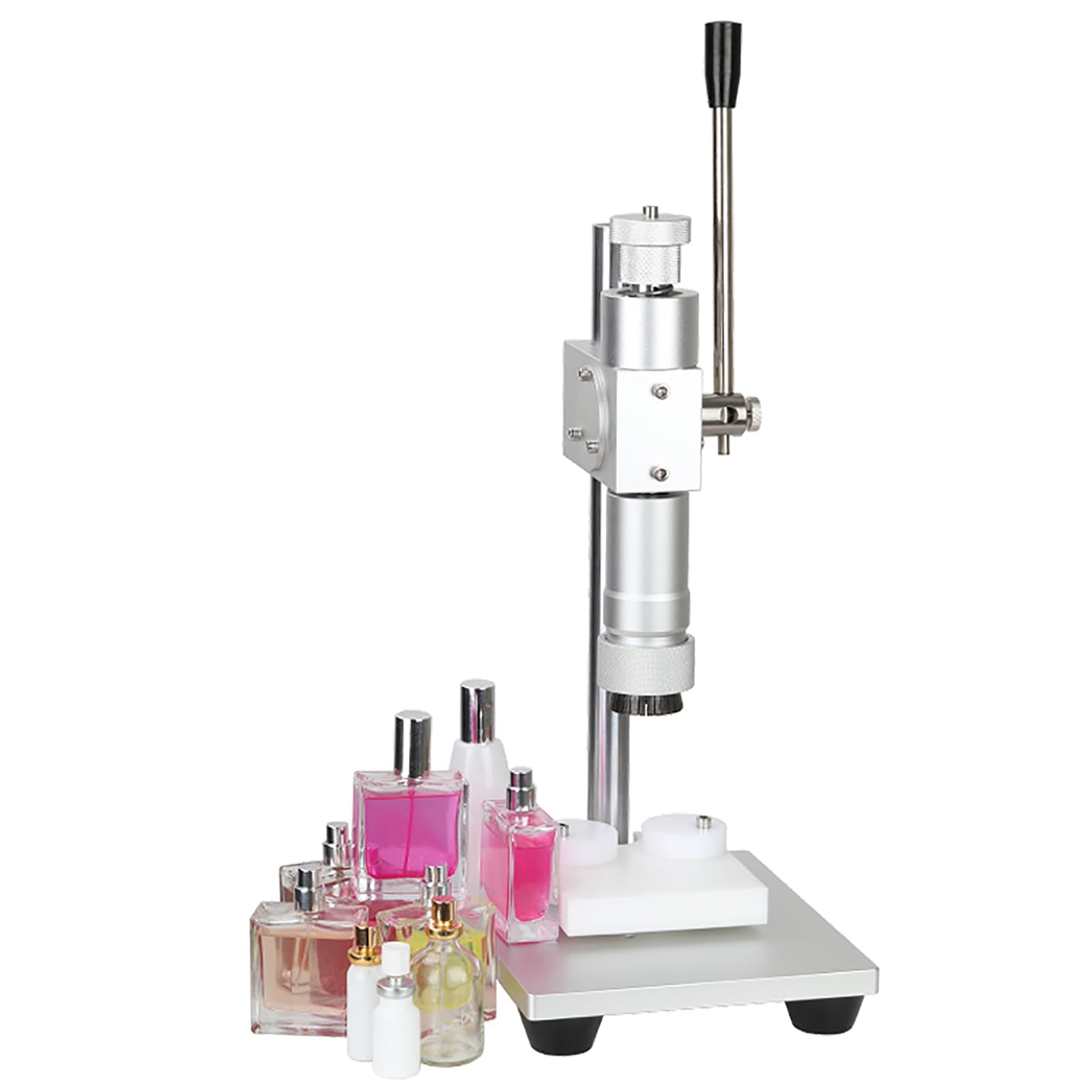 Machine à sertir de précision pour bouteilles de parfum avec aide au positionnement pour une étanchéité fiable, idéale pour les loisirs créatifs, la fabrication de parfum, les huiles essentielles, une