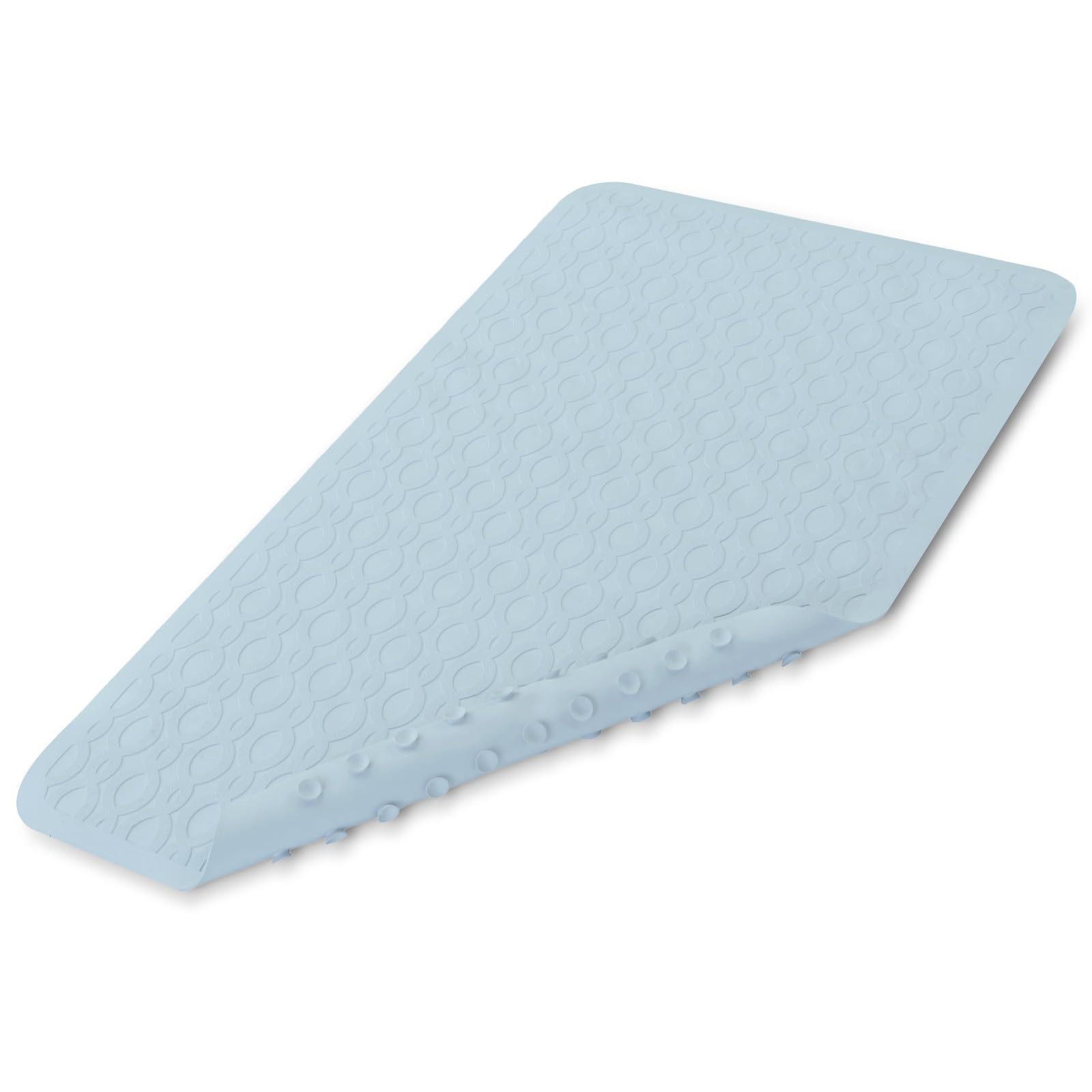 Durable Large Rubber Safety Mat 27 x 15, Feel Safe and Surefooted in Your Bath or Shower, Extra Grippy Surface Texture and Over 200 Power Grip Suction Cups, Machine Washable, Gray